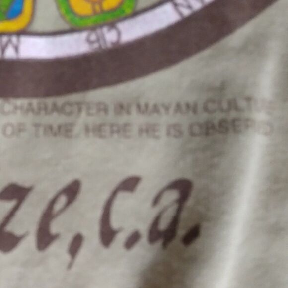 Vintage Time Carrier Mayan Character Belize T-Shirt - Picture 5 of 9